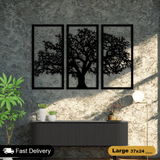 3 Frame Tree Wooden Panels For Wall Decor