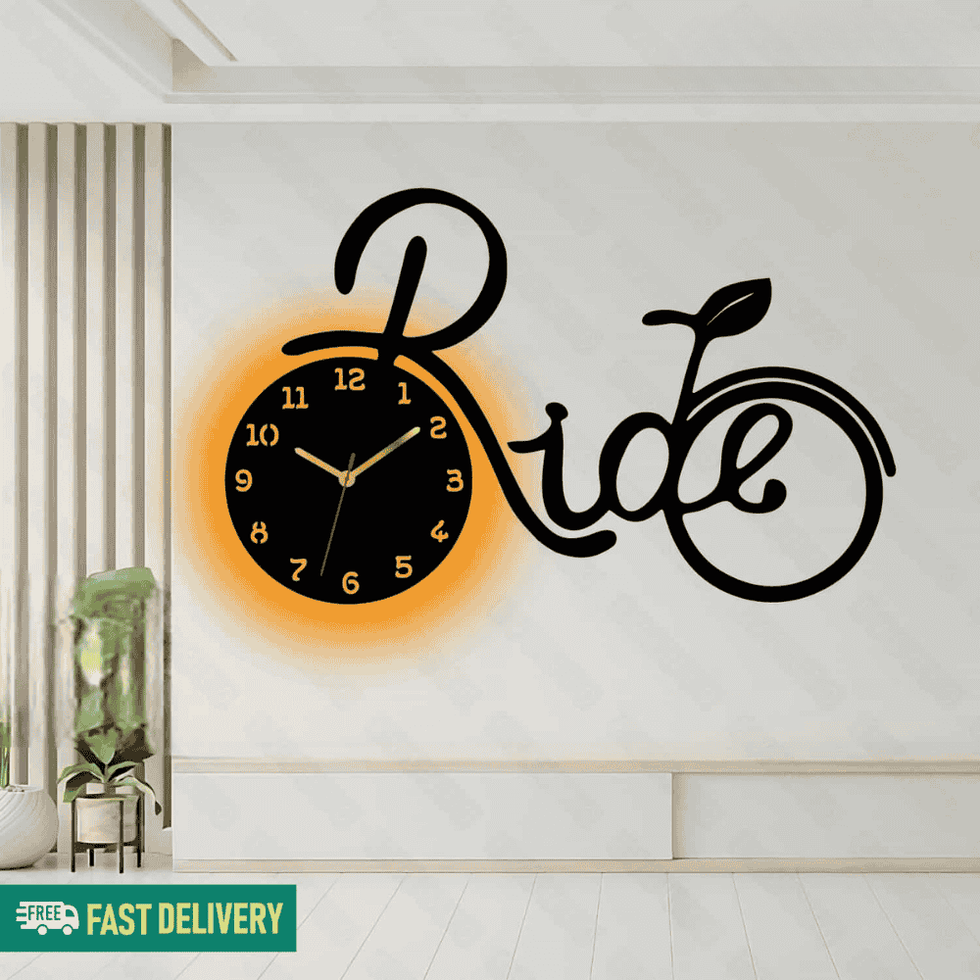 Ride Wooden Clock For Wall Decor
