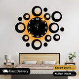 Circle Shaped Wooden Clock For Wall Decor