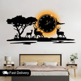 Jungle Wooden Clock For Wall Decor