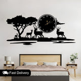 Jungle Wooden Clock For Wall Decor