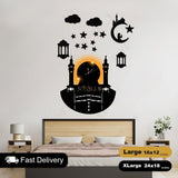 Islamic Wooden Clock Makkah For Wall Decor